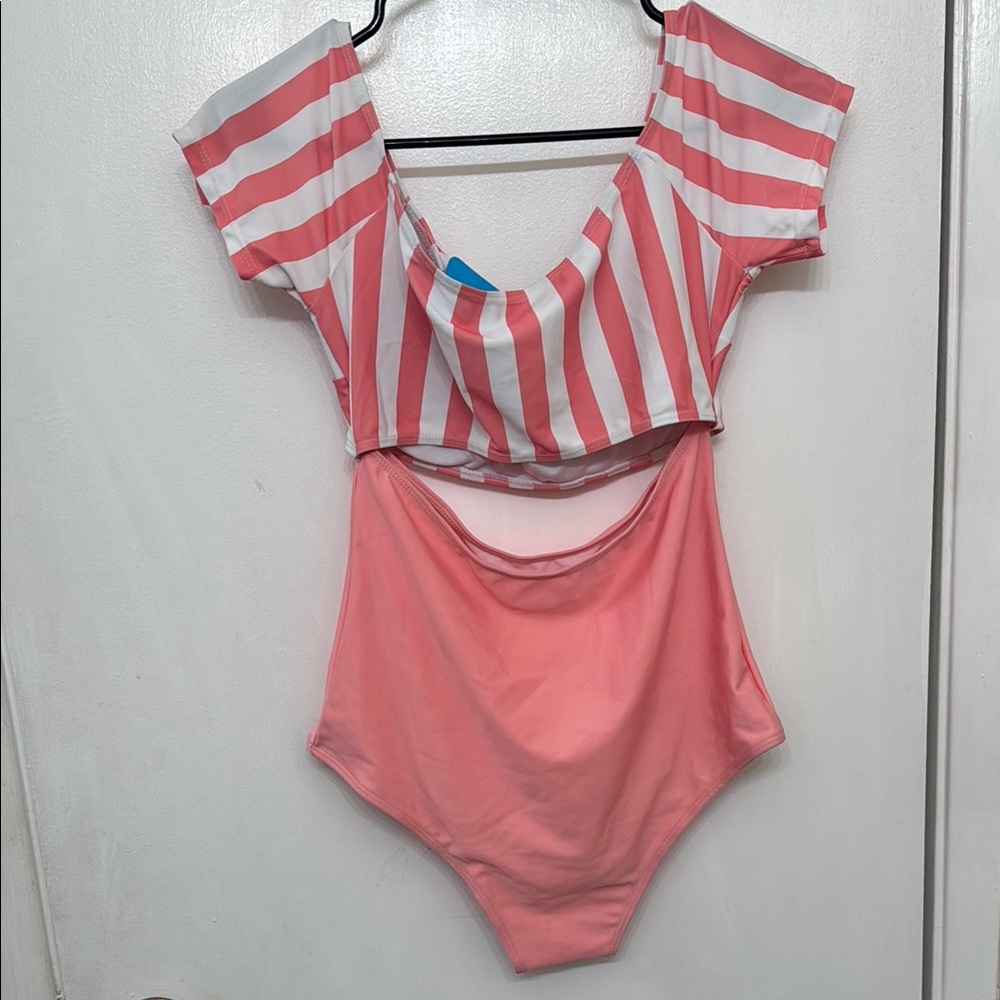 Striped Pink and White Bodysuit